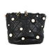 Mini Pearl Bucket Bag, &pound;1,950, Handbags, Black, Leather, Back view